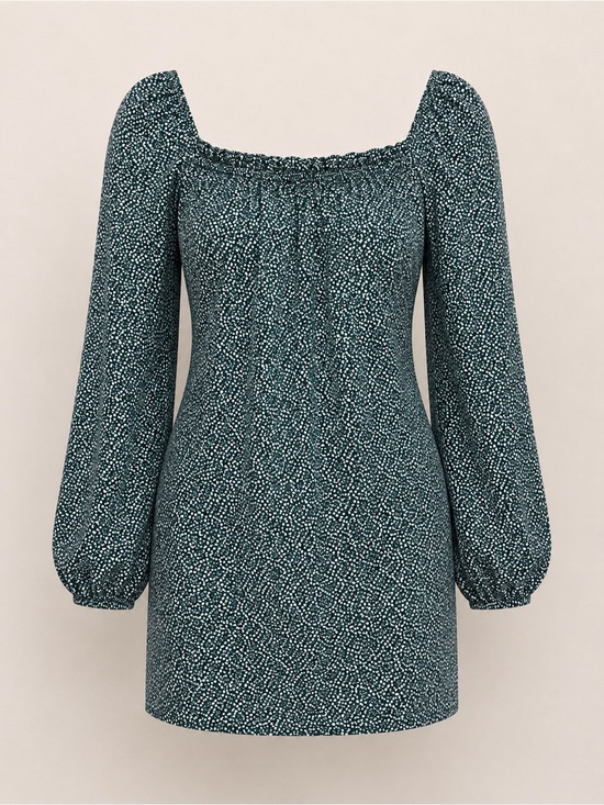 Abercrombie & Fitch Dresses & Skirts - Abercrombie & Fitch long sleeve green floral mini dress, small